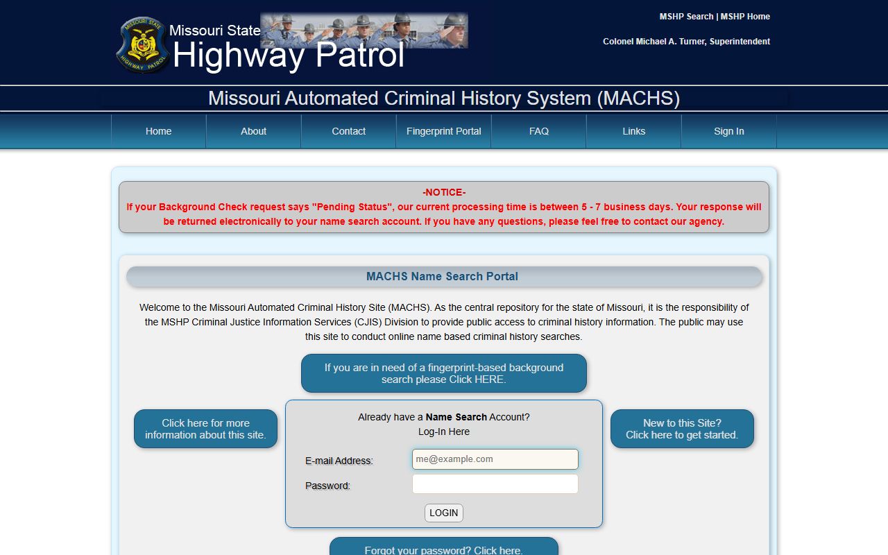 Putnam County criminal court records MACHS criminal history portal source