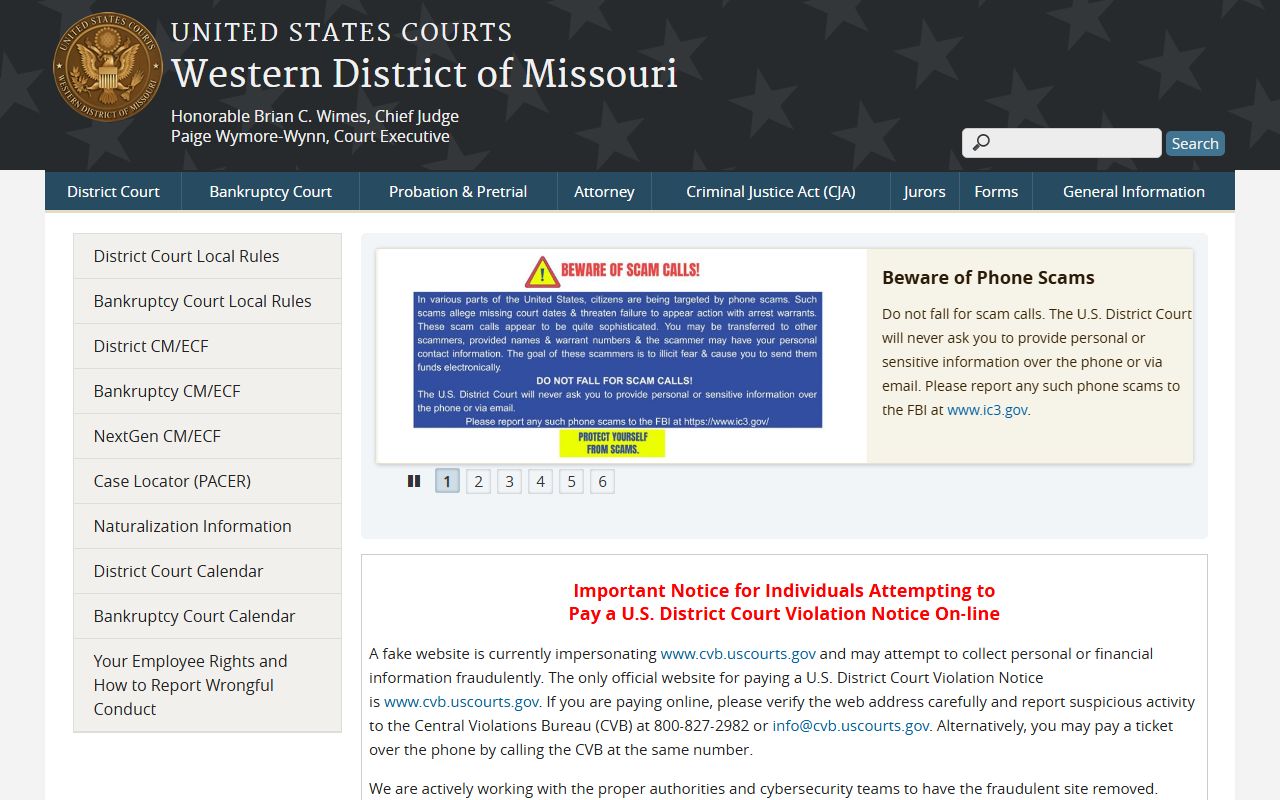 Putnam County Circuit Court and federal court records Western District of Missouri homepage