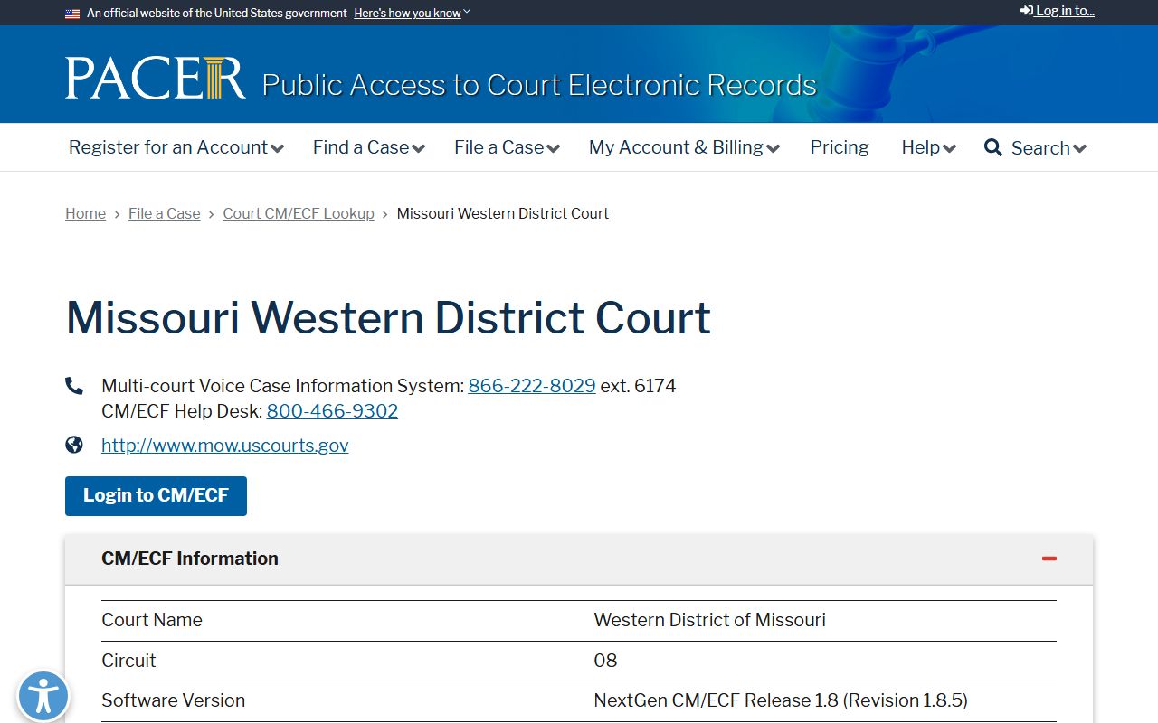 Putnam County Circuit Court records compared with federal PACER CM ECF lookup
