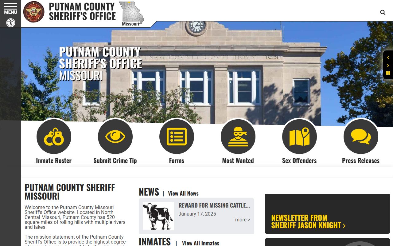 Putnam County Court records and sheriff inmate roster links