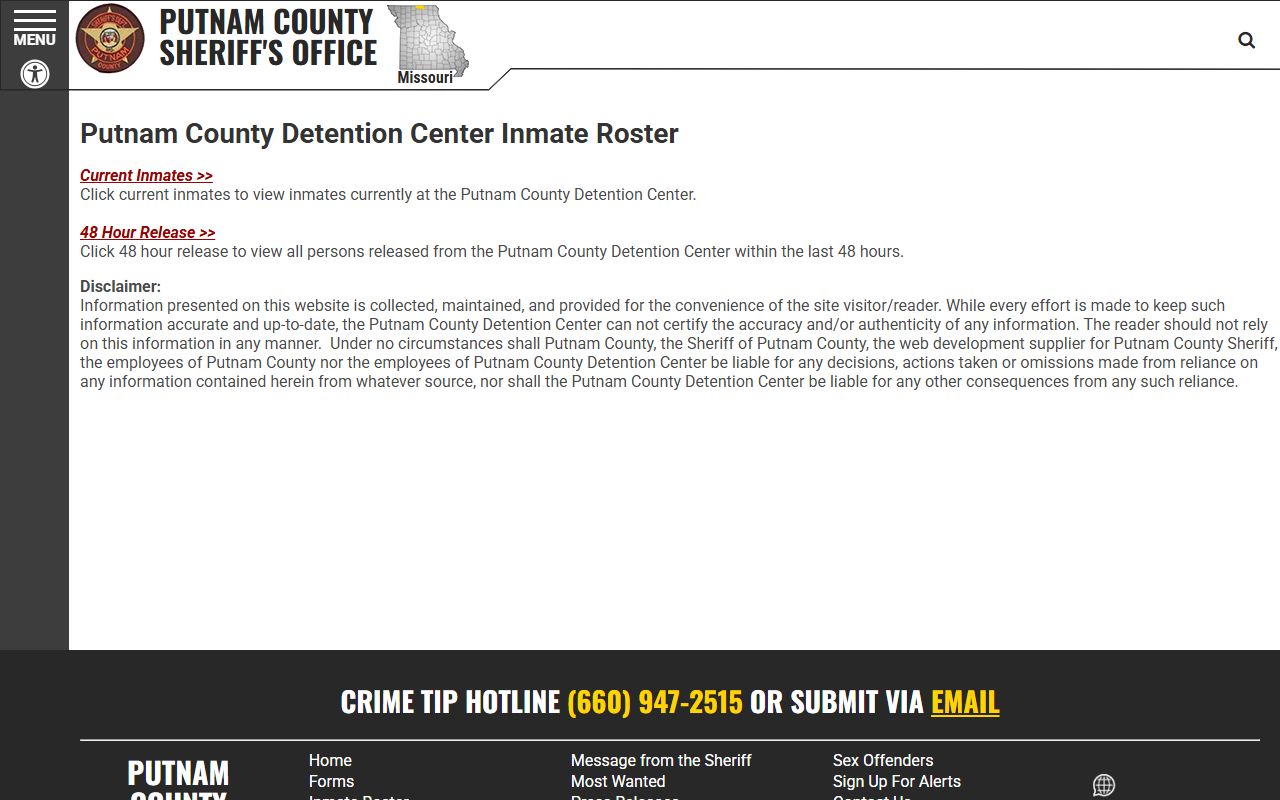 Putnam County inmate records roster chooser