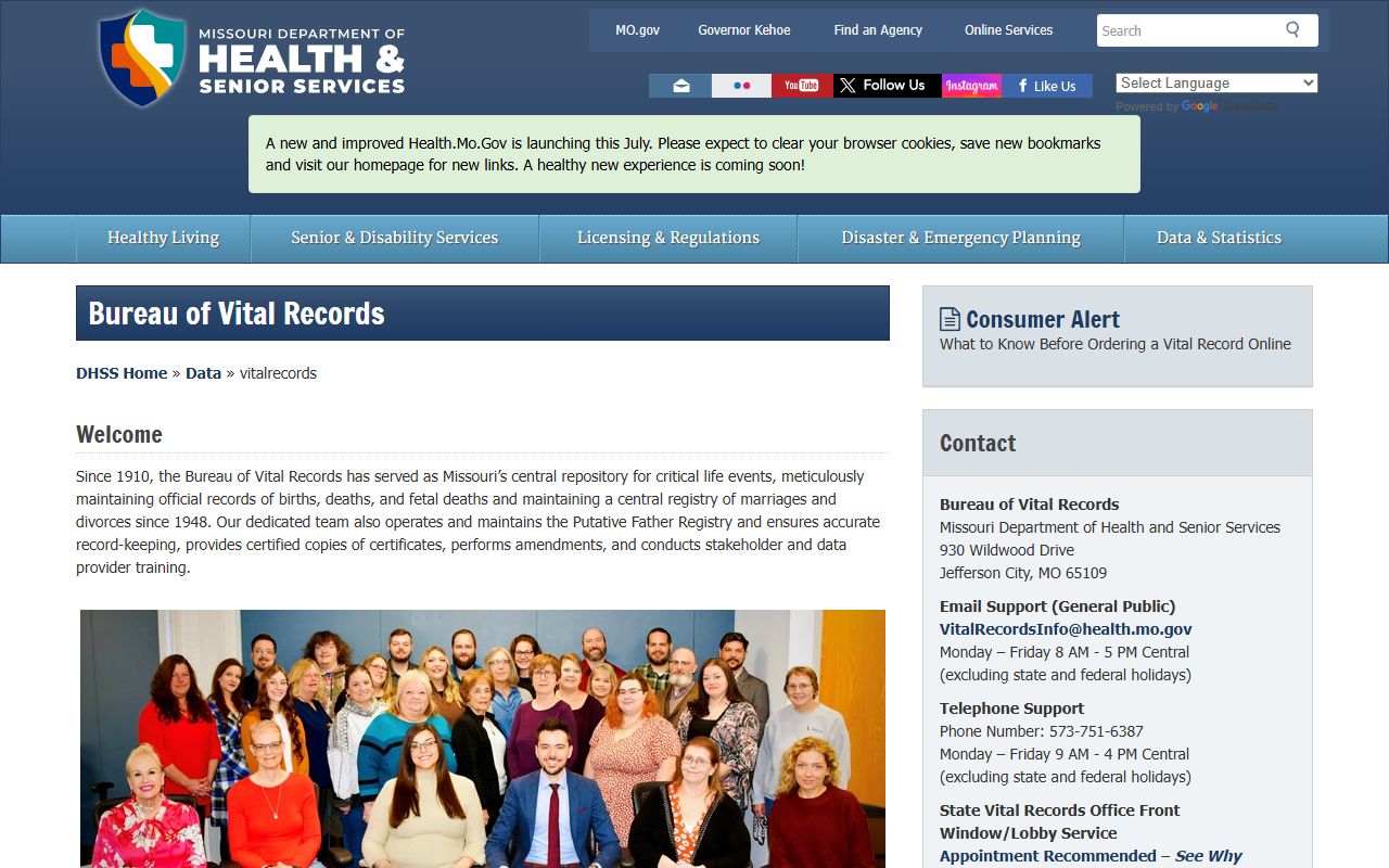 Putnam County marriage records Missouri Bureau of Vital Records