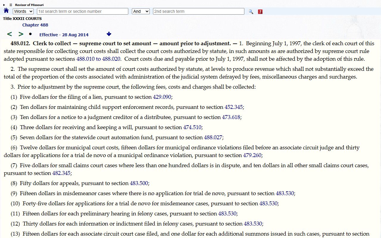Putnam County probate records court and probate cost statute